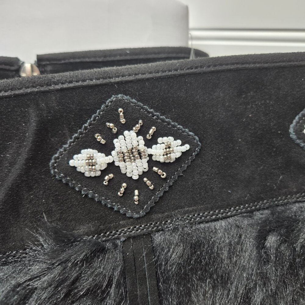 Wanderlust Women's Nika Black Fur Knee-High Boots Shoes 8 Wide W 1077498-9 New - Picture 4 of 16